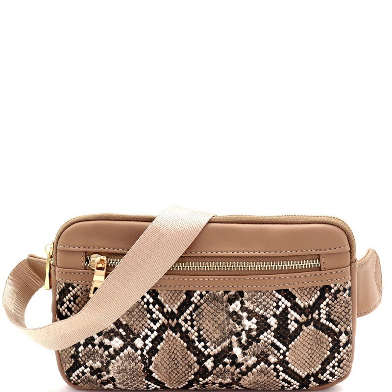 snake print waist bag